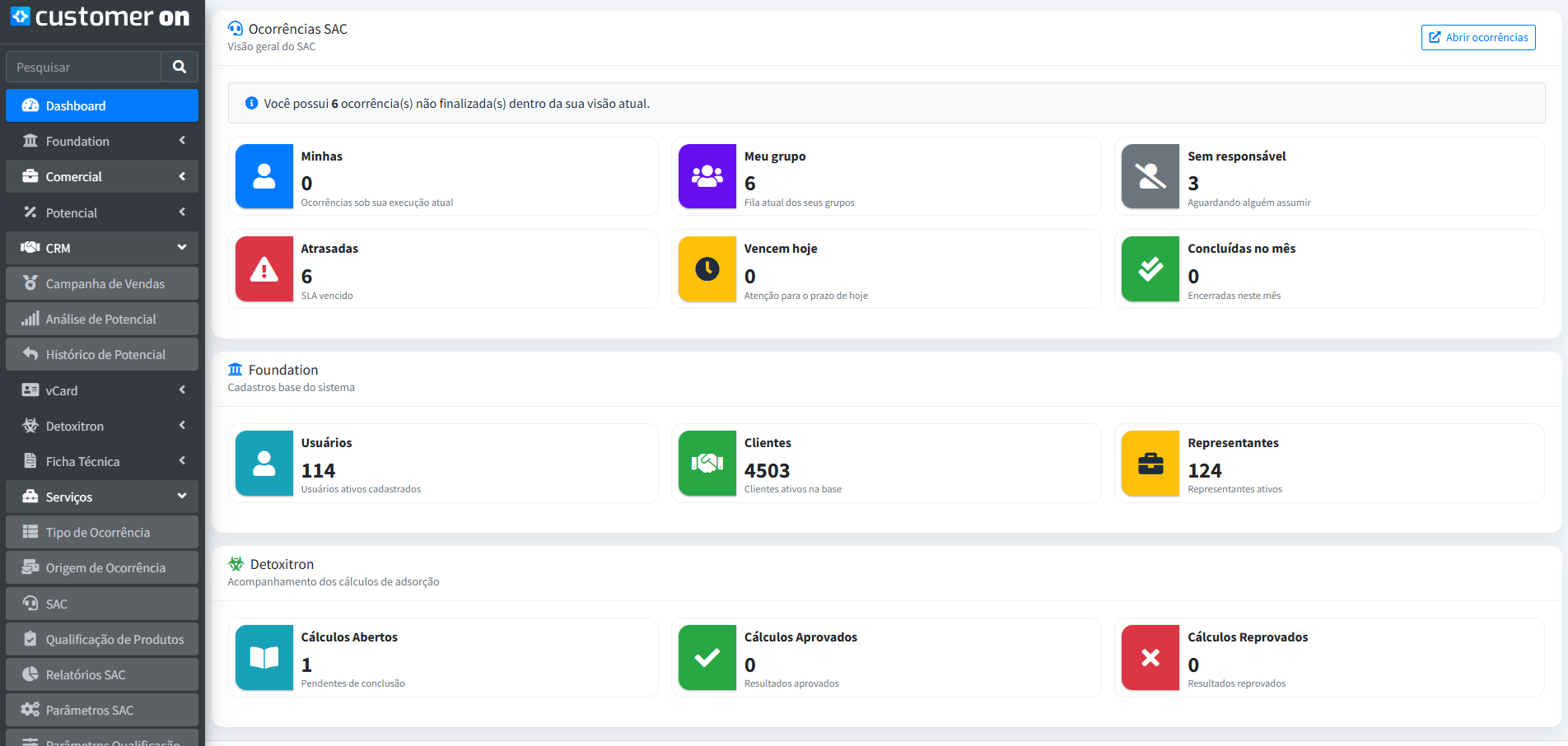 Preview 1 do projeto CustomerOn